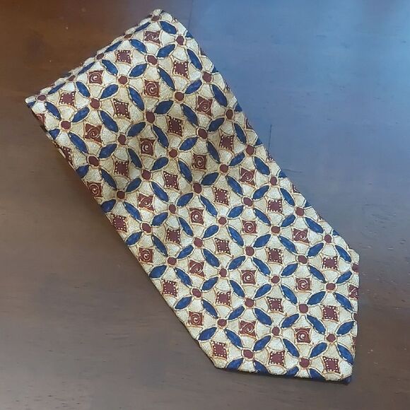 Ermenegildo Zegna Exclusive Design Novelty Print 100% Silk Men's Tie Italy Made